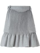 Isabel Marant Pleated A-line Skirt, Women's, Size: 38, Grey, Cotton/polyamide/wool