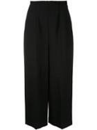Enföld Pleated Wide Leg Trousers, Women's, Size: 40, Black, Wool/springbok
