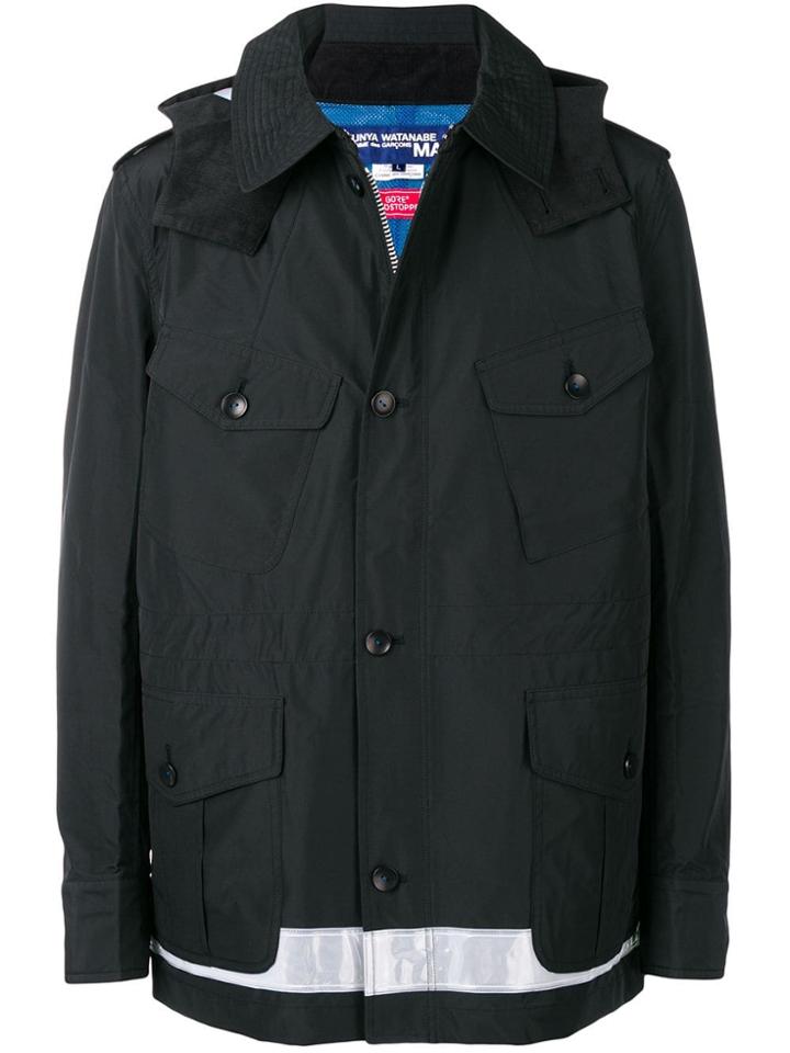 Junya Watanabe Man Hooded Windbreaker Jacket - Blue