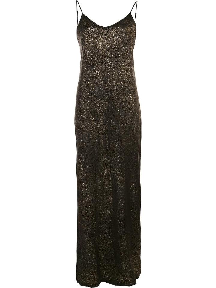 Rta Metallic Maxi Dress, Women's, Size: Xxs, Black, Silk