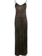 Rta Metallic Maxi Dress, Women's, Size: Xxs, Black, Silk