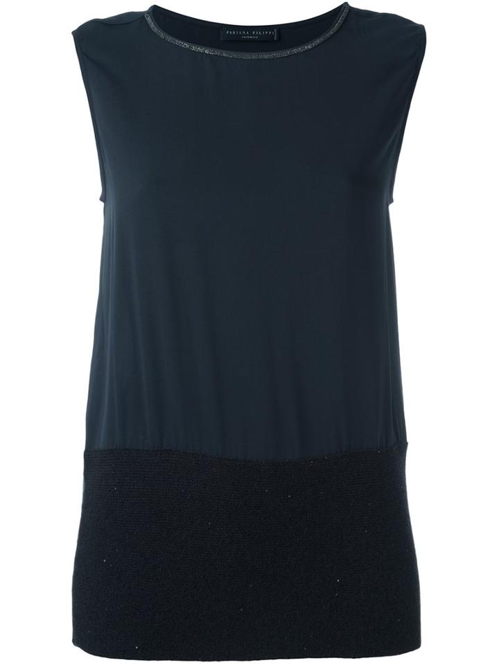 Fabiana Filippi Contrast Panel Sleeveless Blouse