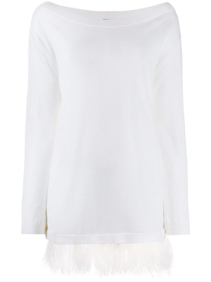 P.a.r.o.s.h. Fringed Long-sleeve Top - White