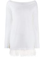 P.a.r.o.s.h. Fringed Long-sleeve Top - White