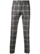 Entre Amis Plaid Tailored Trousers - Grey