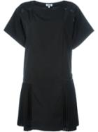 Kenzo 'tech' Pleated Dress, Women's, Size: 36, Black, Cotton/polyester/triacetate