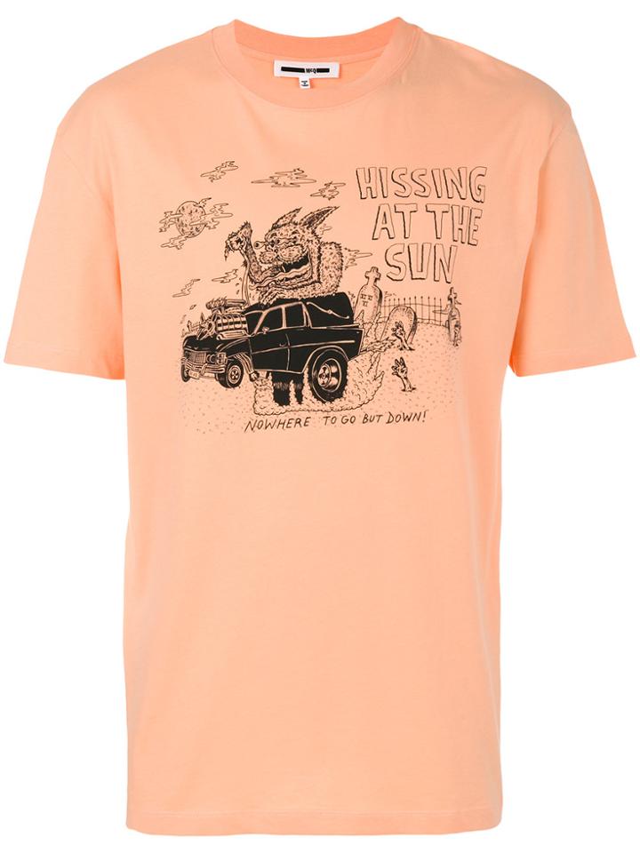 Mcq Alexander Mcqueen Hissing At The Sun T-shirt - Yellow & Orange
