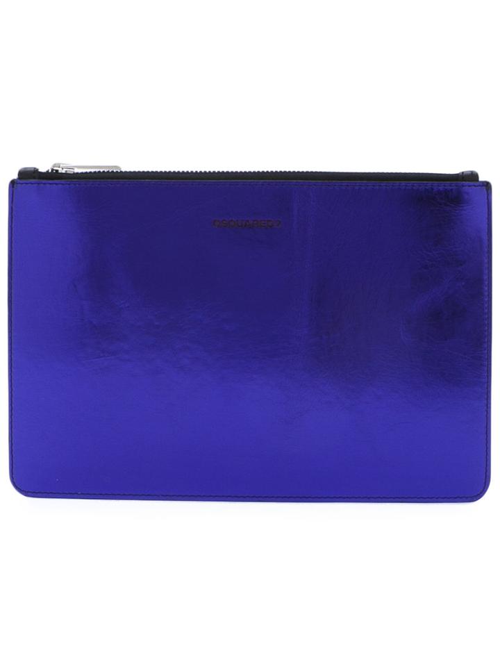 Dsquared2 - Metallic Colour Block Pouch - Men - Leather - One Size, Blue, Leather