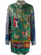 Romeo Gigli Pre-owned 1990's Painting Print Oversized Shirt - Green