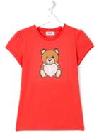 Moschino Kids Teddy Print T-shirt, Girl's, Size: 14 Yrs, Yellow/orange