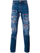 Alexander Mcqueen Distressed Effect Jeans, Men's, Size: 48, Blue, Cotton