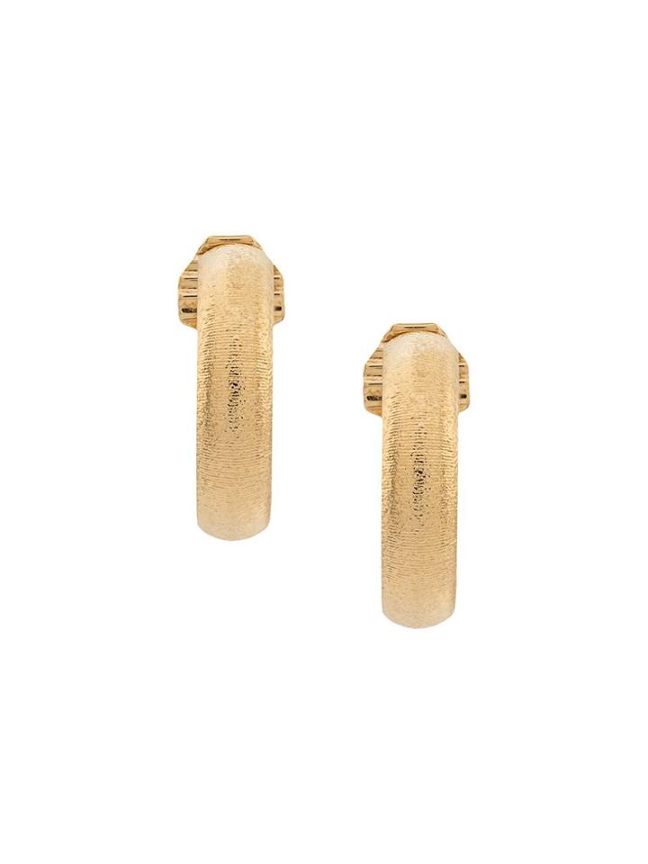 Monet Pre-owned 1970s Hoop Clip On Earrings - Gold