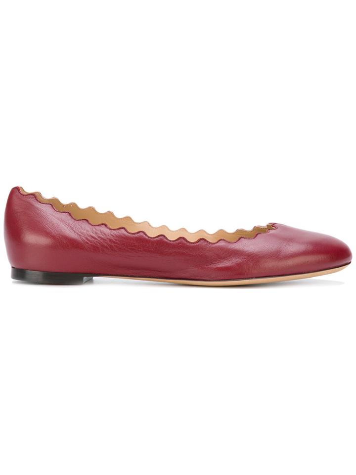 Chloé Lauren Ballerinas - Red