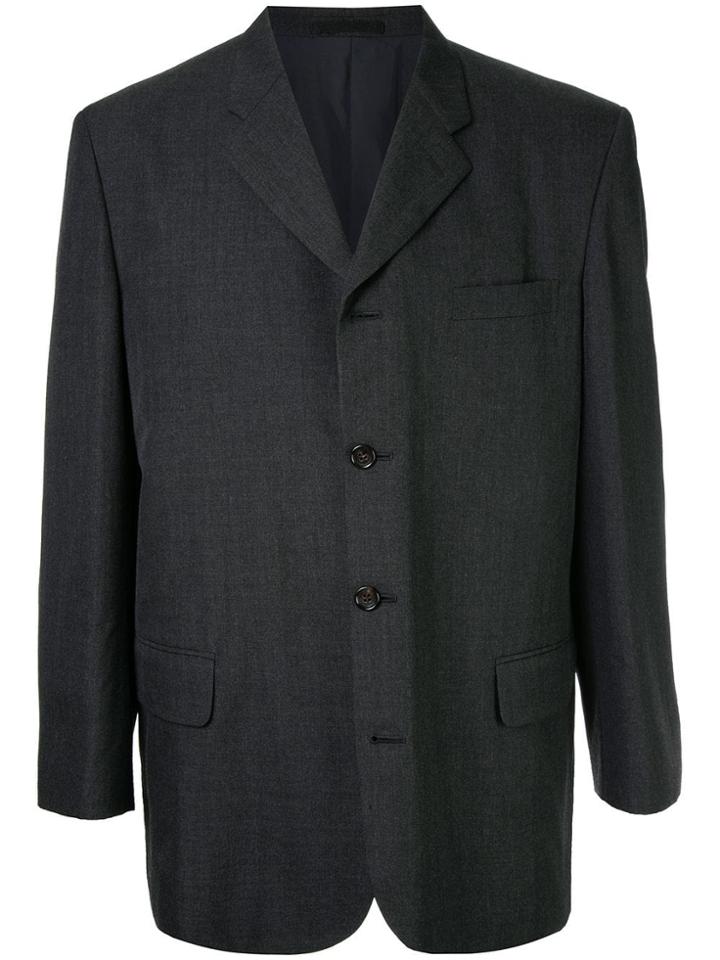 Comme Des Garçons Vintage Notched Structured Blazer - Black