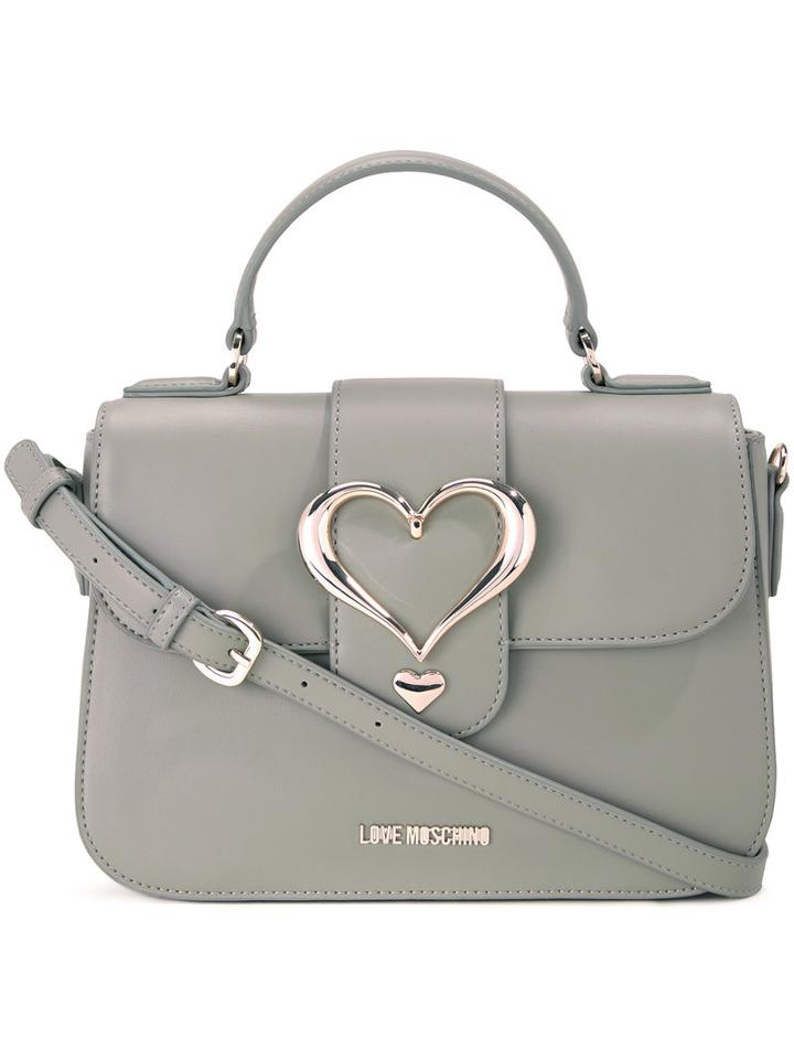 Love Moschino - Love Buckle Cross Body Bag - Women - Polyurethane - One Size, Grey, Polyurethane