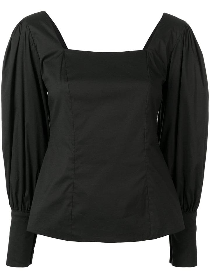 Federica Tosi Puff Sleeve Top - Black