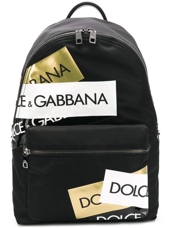 Dolce & Gabbana Logo Print Backpack - Black