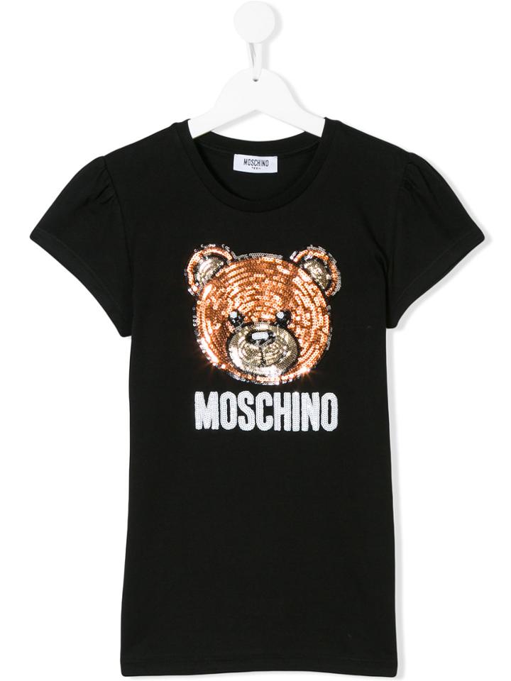 Moschino Kids Sequinned Bear T-shirt - Black