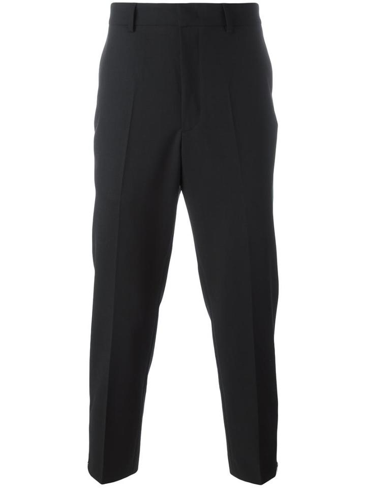 Mcq Alexander Mcqueen Cropped Tailored Trousers, Men's, Size: 46, Black, Polyester/wool/spandex/elastane