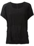 Barbara I Gongini - Crumpled Effect T-shirt - Women - Modal - M, Black, Modal
