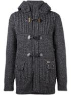 Bark Knitted Duffle Cardigan, Men's, Size: Medium, Grey, Polyamide/wool