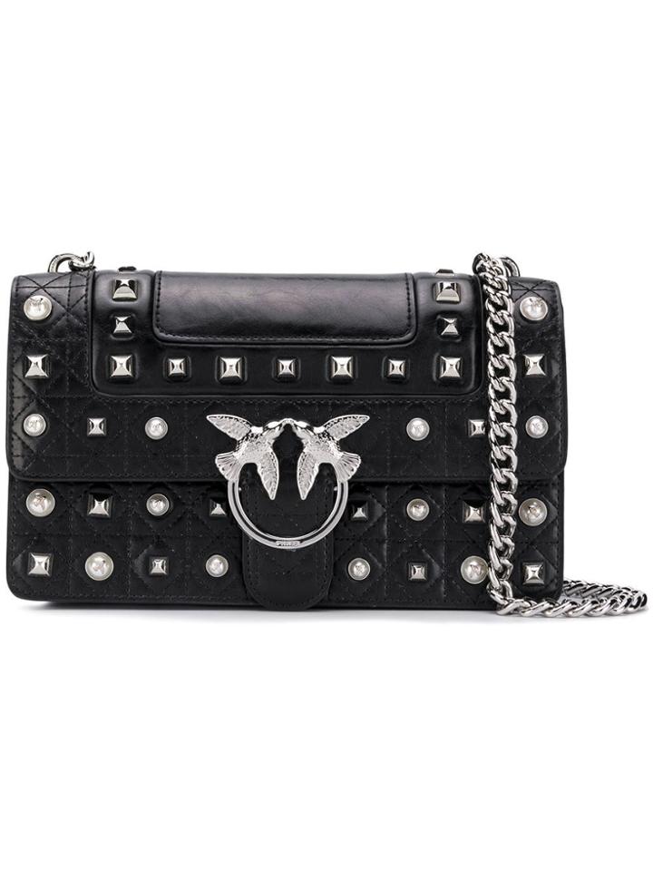 Pinko Love Studded Crossbody Bag - Black