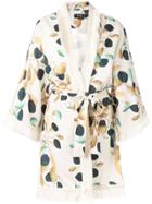 Patbo Leaf Printed Kimono - White