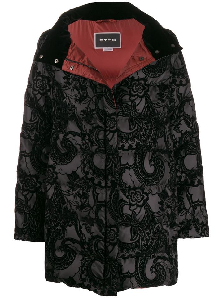 Etro Paisley Padded Coat - Black