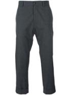 Moncler Gamme Bleu Cropped Tailored Trousers, Men's, Size: 2, Grey, Cotton/cupro