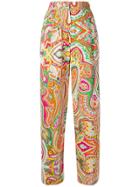 Moschino Vintage Printed Straight-leg Trousers - Pink