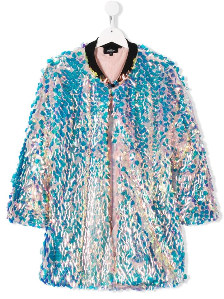 Andorine Sequin Embellished Cape Jacket - Pink