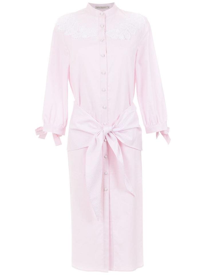 Martha Medeiros Shirt Dress With Lace Detail - Pink