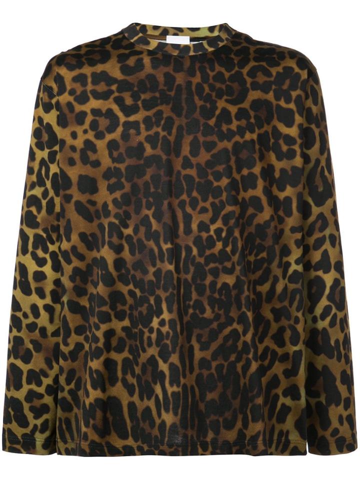 Burberry Leopard Print Oversized Top - Brown