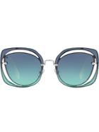 Miu Miu Eyewear Cut Out Scenique Sunglasses - Blue