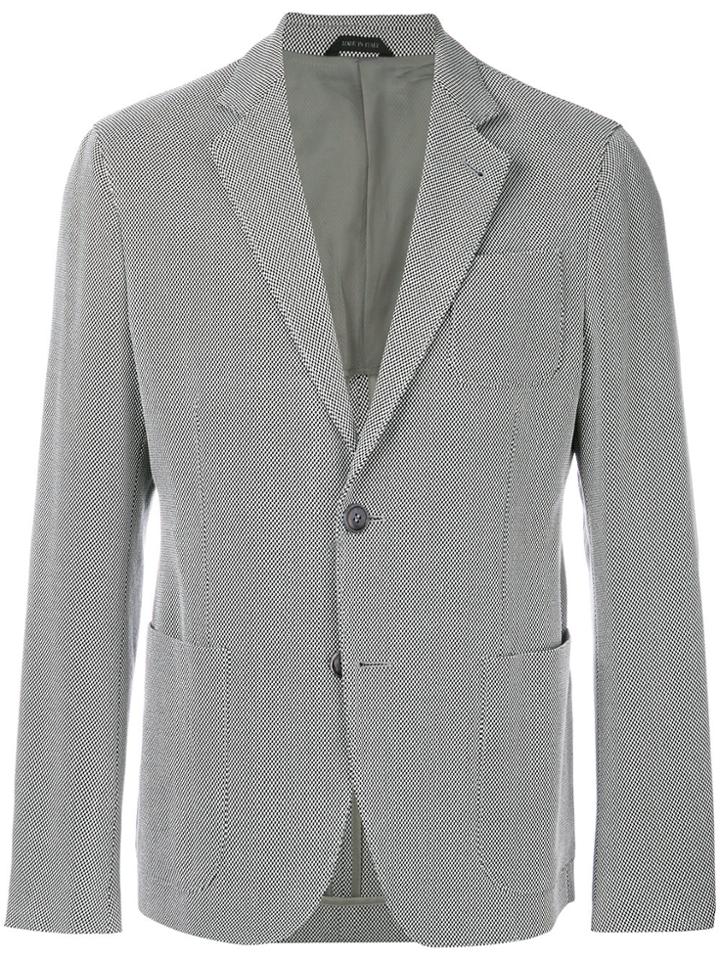 Giorgio Armani Micro-checked Blazer - Black