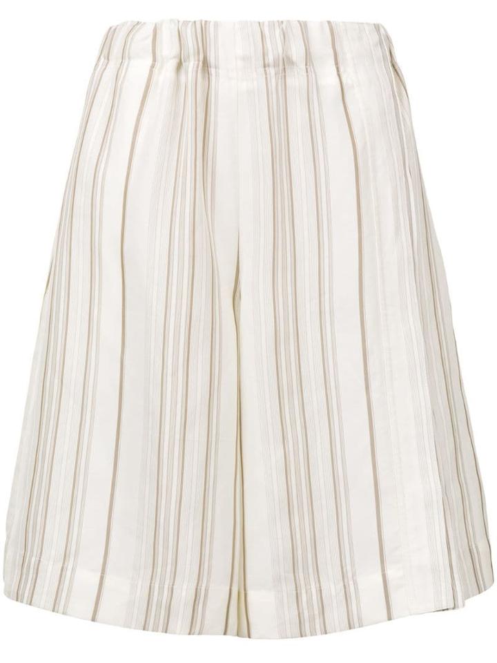 Jil Sander Striped Wide Leg Shorts - Neutrals