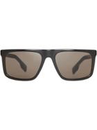 Burberry Eyewear Vintage Check Detail Straight-brow Sunglasses - Black