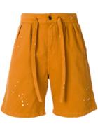 Paura Paint Splatter Shorts - Yellow & Orange