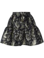 Kenzo Visage Mini Skirt, Women's, Size: 38, Black, Polyester/metallized Polyester