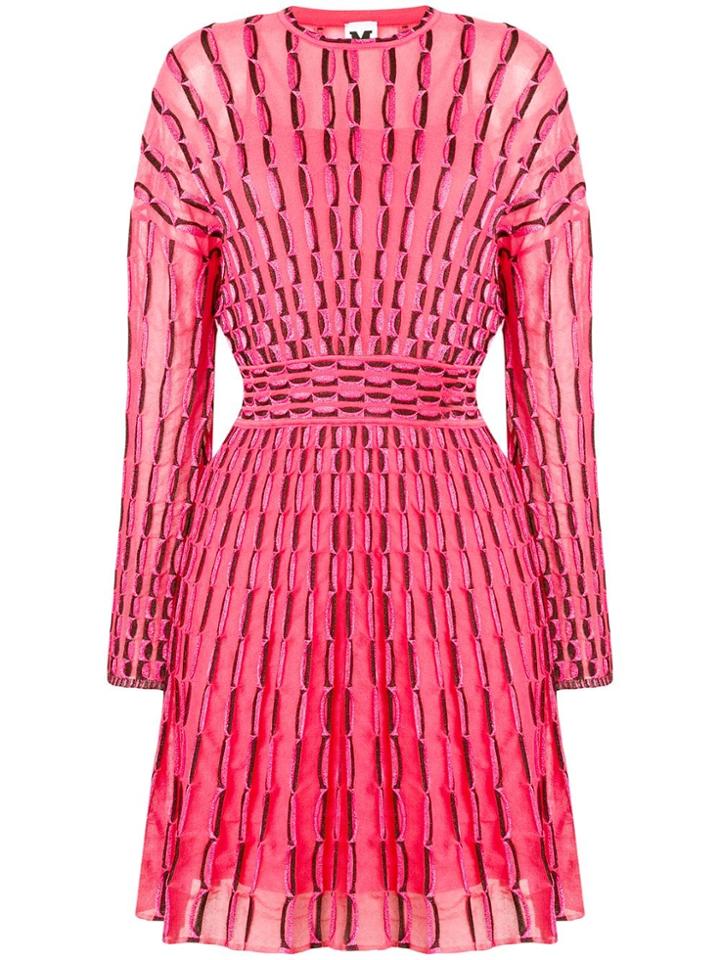 M Missoni Printed Knit Mini Dress - Pink