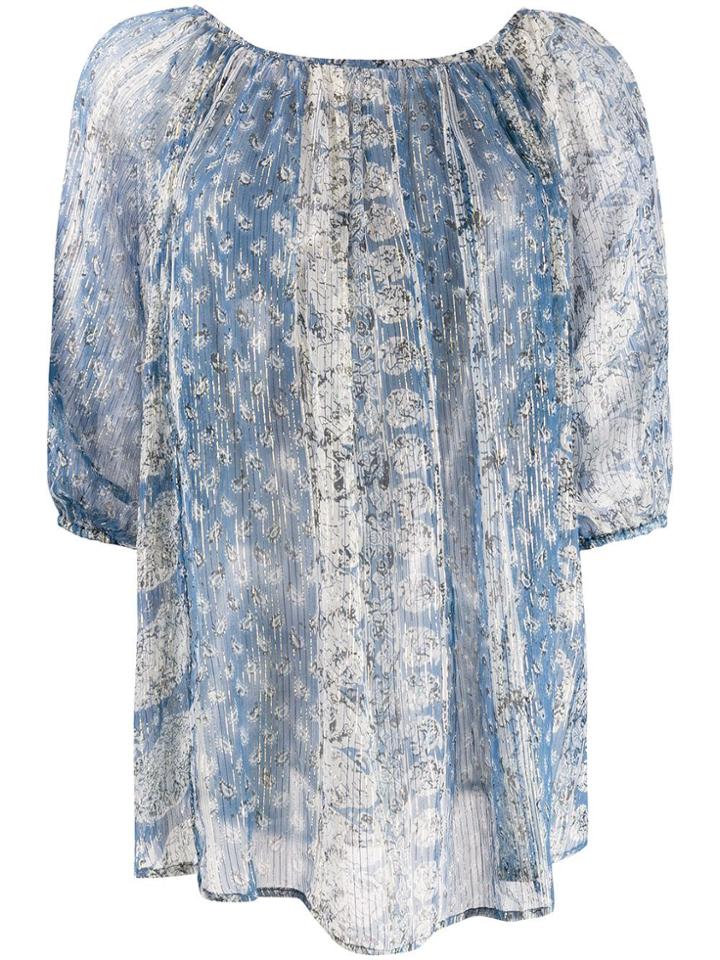 Mes Demoiselles Printed Bonnie Blouse - Blue