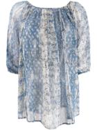 Mes Demoiselles Printed Bonnie Blouse - Blue