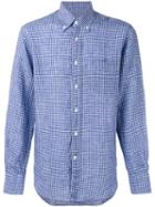 Canali - Checked Shirt - Men - Linen/flax - Xxl, Blue, Linen/flax