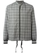 Lanvin Checked Bomber Jacket, Men's, Size: 46, Grey, Wool/viscose/cotton/cotton