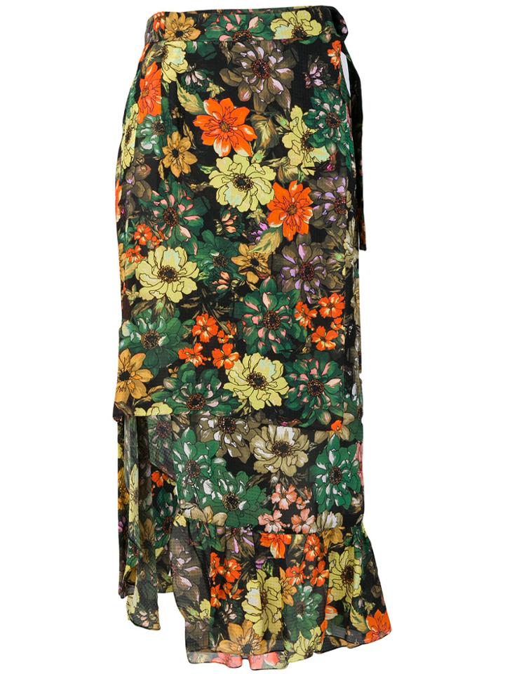 Preen By Thornton Bregazzi Flower Bomb Midi Skirt - Multicolour