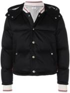 Thom Browne Tonal Grosgrain Down-filled Bomber Jacket - Black