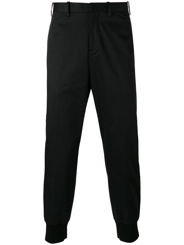 Neil Barrett Cropped Trousers, Men's, Size: 44, Black, Cotton/spandex/elastane