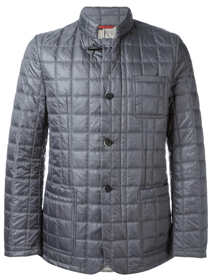 Fay Button Down Padded Jacket, Men's, Size: Xl, Grey, Polyamide/polyester