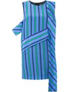Msgm Sash Detail Striped Dress