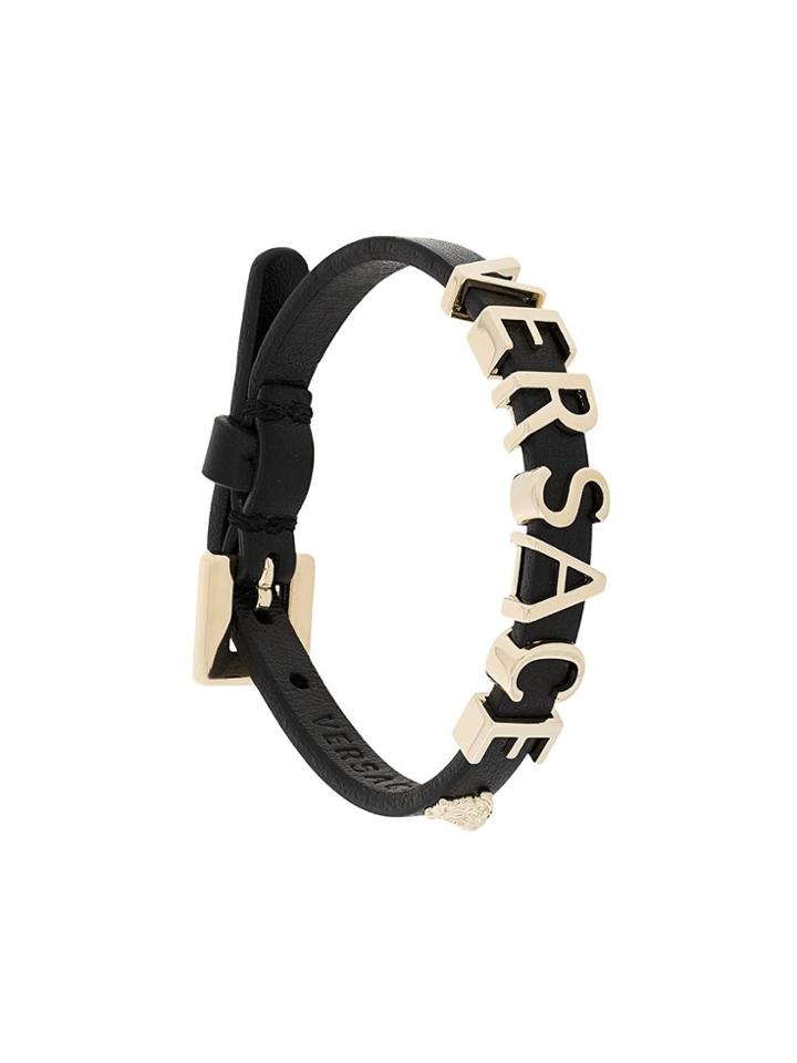 Versace Logo Bracelet - Black